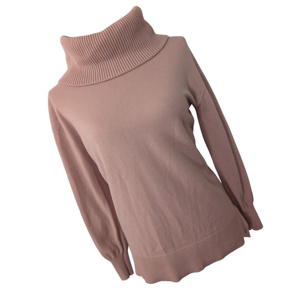 LOFT! PERFECT PINK ROSE LARGE COWLED NECK, DROPPED TAIL TUNIC SWEATER! SIZE XS